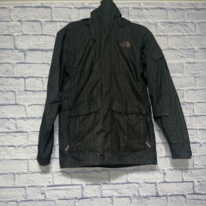 THE NORTH FACE CRYPTIC Small Mens HyVent Brown Striped Parka Jacket Shell